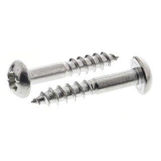 RS PRO Pozidriv Round Stainless Steel Wood Screw, Plain Finish, Metric Thread 3.5 mm x 20 mm Length 483-3012