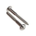 RS PRO Stainless Steel Slot Round Head Wood Screw, Plain Finish, Metric Thread, 40mm Length 483-3084