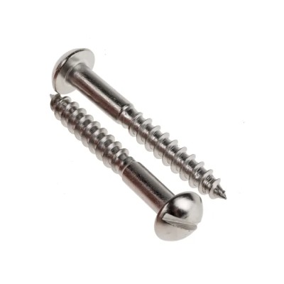 RS PRO Stainless Steel Slot Round Head Wood Screw, Plain Finish, Metric Thread, 40mm Length 483-3084