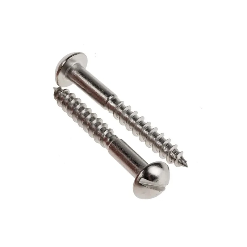 RS PRO Stainless Steel Slot Round Head Wood Screw, Plain Finish, Metric Thread, 40mm Length 483-3084