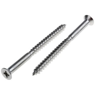 RS PRO Pozidriv Countersunk Stainless Steel Wood Screw 5 mm Thread, Length 65 mm, Black Chrome Nickel Zinc Plated 483-3214