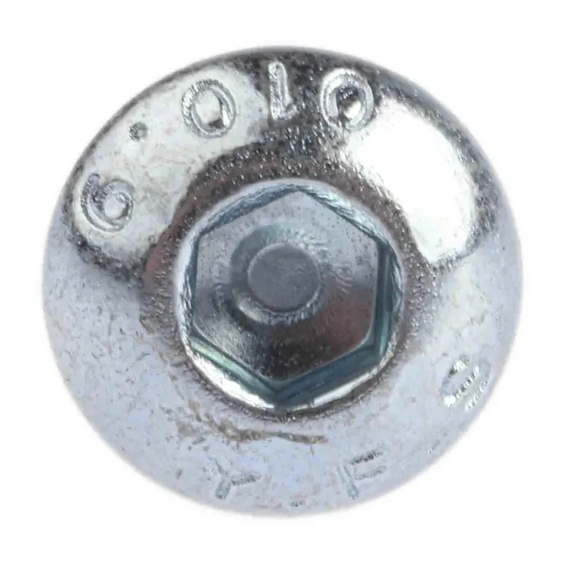 RS PRO Bright Zinc Steel Hex Socket Button Screw M6 x 12 mm 483-9650