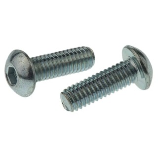 RS PRO Bright Zinc Steel Hex Socket Button Screw, M4 x 12 mm 483-9593