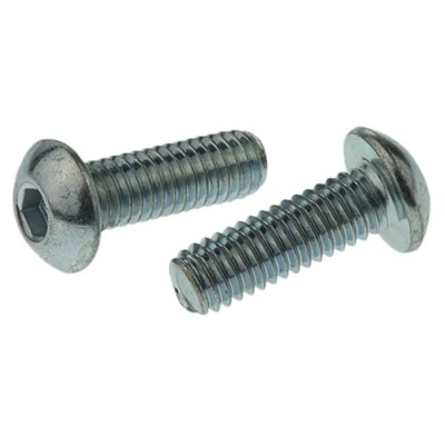 RS PRO Bright Zinc Steel Hex Socket Button Screw, M4 x 12 mm 483-9593