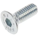 RS PRO Bright Zinc Plated Steel Hex Socket Countersunk Screw M6 x 16 mm 10.9 Grade 483-9874