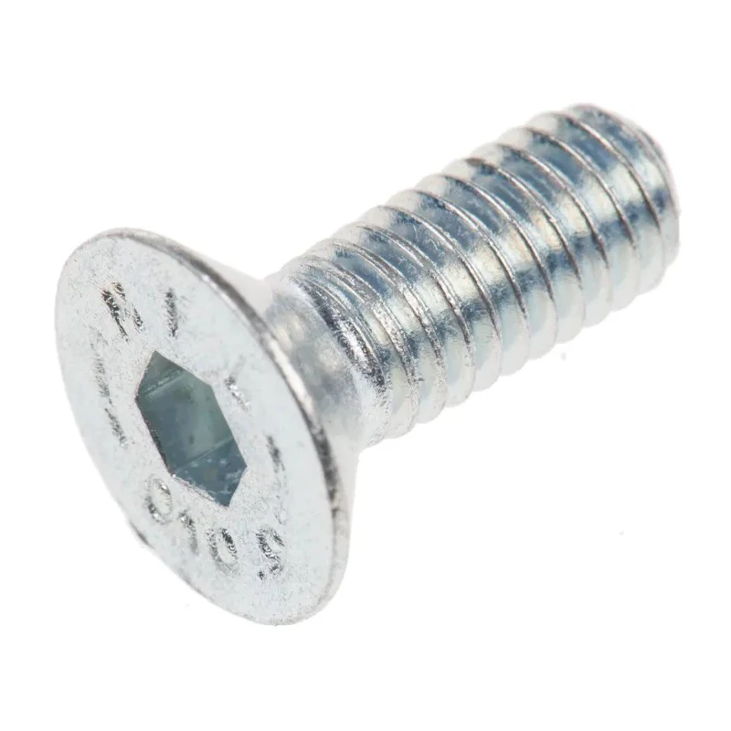 RS PRO Bright Zinc Plated Steel Hex Socket Countersunk Screw M6 x 16 mm 10.9 Grade 483-9874