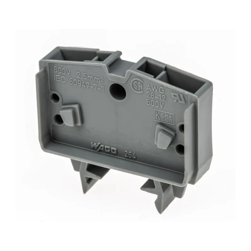 WAGO 264 Series Feed Through Terminal Block Grey 2.5mm² 1-Level Cage Clamp 264-701