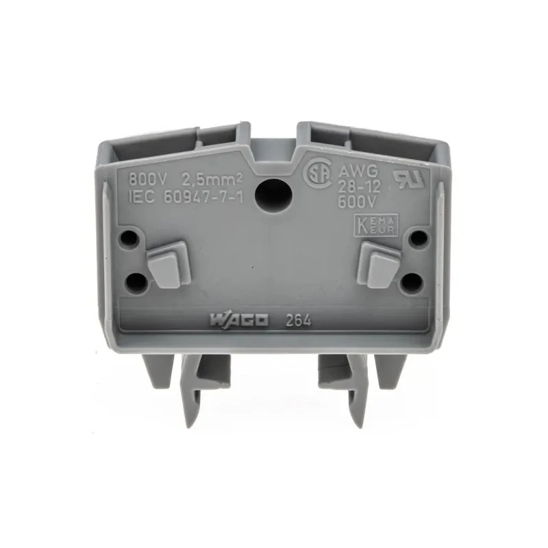 WAGO 264 Series Feed Through Terminal Block Grey 2.5mm² 1-Level Cage Clamp 264-701