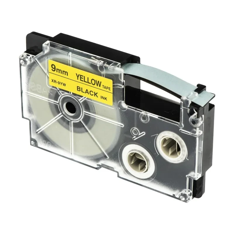 Casio Black on Yellow Label Printer Tape 9 mm Width 8 m Length XR-9YW1