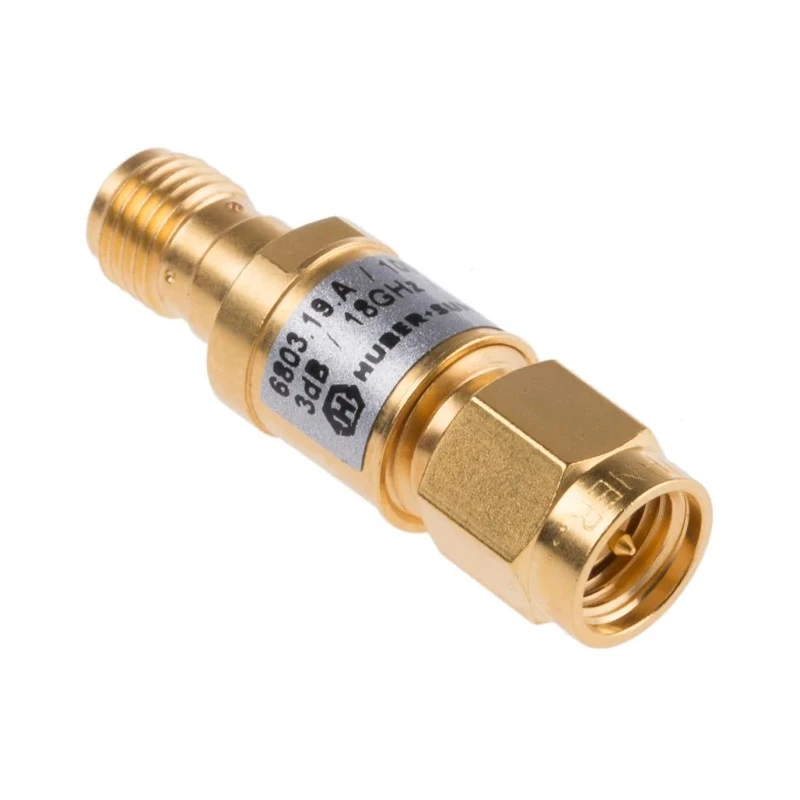 Huber+Suhner RF Attenuator SMA Plug to Socket 0.8 dB 4–18 GHz Frequency 50Ω Impedance 6803.19.A