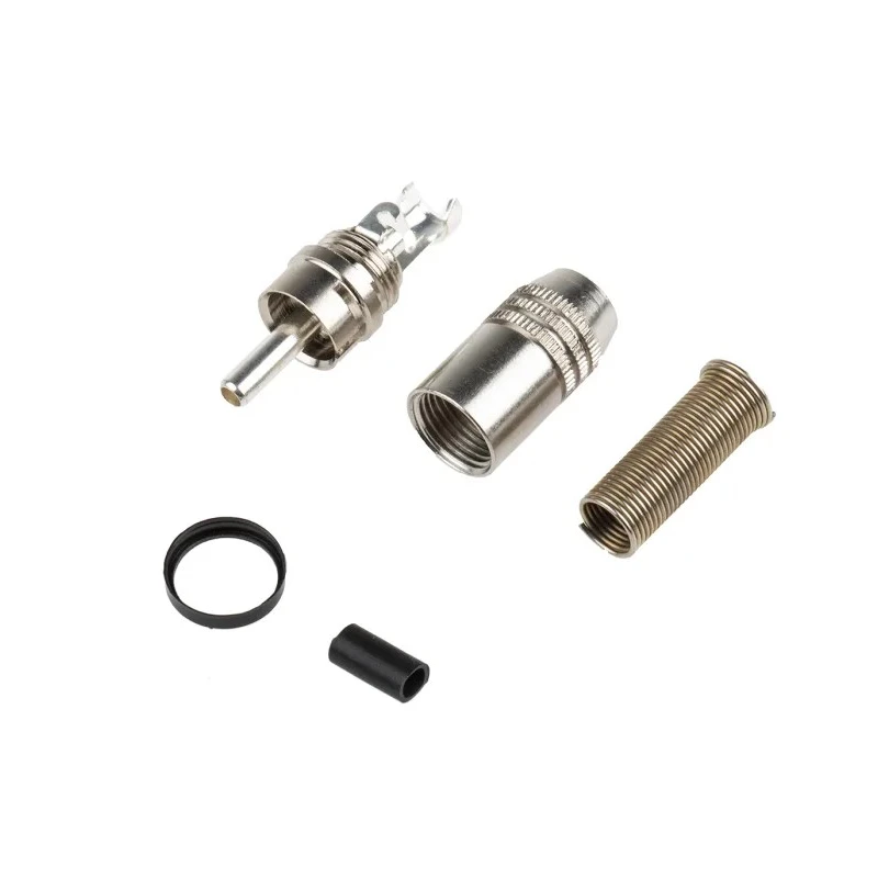 RS PRO Natural Straight Cable RCA Plug Nickel Silver 5A 50V 2 Contacts Brass Steel Housing 484-9304