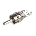 RS PRO Natural Straight Cable RCA Plug Nickel Silver 5A 50V 2 Contacts Brass Steel Housing 484-9304