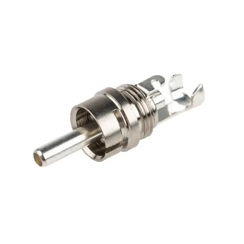 RS PRO Natural Straight Cable RCA Plug Nickel Silver 5A 50V 2 Contacts Brass Steel Housing 484-9304