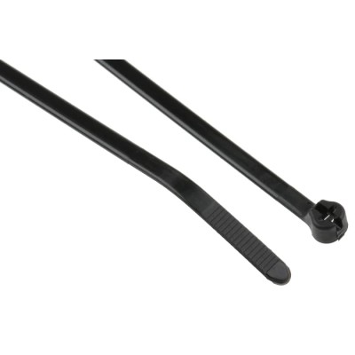 Thomas & Betts Stainless Steel Barb Locking Cable Tie 186 mm x 4.8 mm, Black Polyamide 66 7TCG009450R0198 TYB25MX