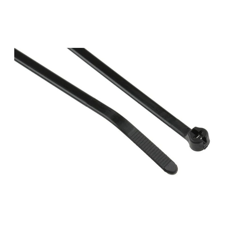 Thomas & Betts Stainless Steel Barb Locking Cable Tie 186 mm x 4.8 mm, Black Polyamide 66 7TCG009450R0198 TYB25MX