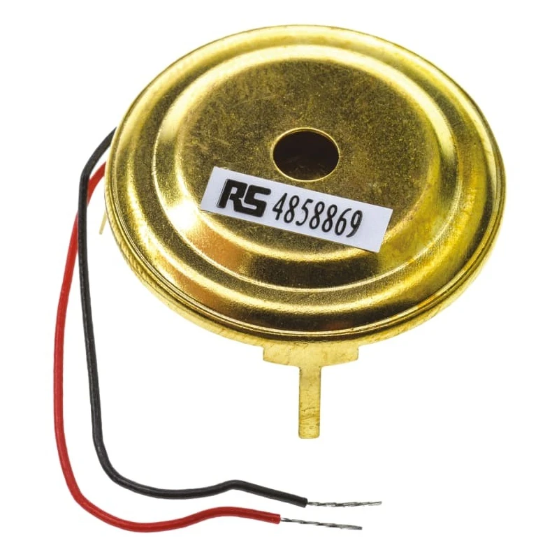 RS PRO 85 dB Panel Mount Continuous External 4.5 mm Piezo Buzzer Component 1 V dc Min 30V dc Max 4858869P