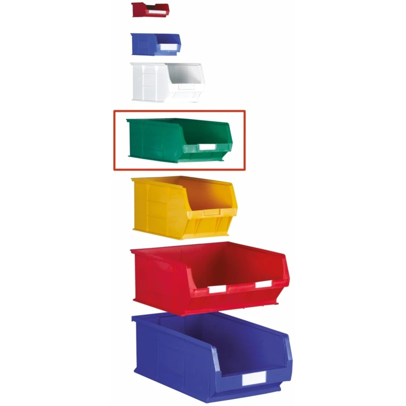 RS PRO Polypropylene Storage Bin 350 mm x 205 mm x 130 mm Green 484-4090