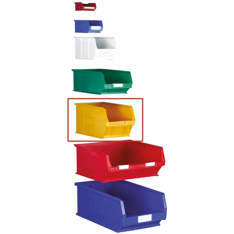 RS PRO Polypropylene Storage Bin, 350 mm x 205 mm x 181 mm, Yellow 484-4163