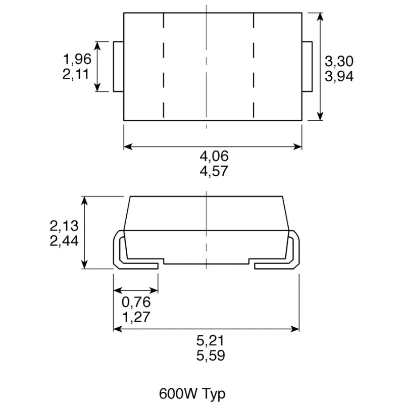 STMicroelectronics 1-Element Bi-Directional Transil TVS Diode 600 W, Surface Mount DO-214AA SM6T100CA
