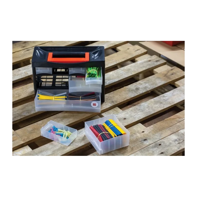 RS PRO Halogen Free Heat Shrink Tubing Kit, Assorted Colours, Polyolefin, Flame Retardant, RoHS Compliant, United 487-3852