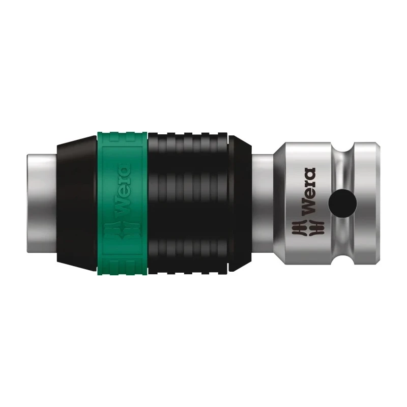 Wera Zyklop 8784 1/4 in Square Drive Adapter Socket Chrome Vanadium Steel 37mm Overall Length 05003529001