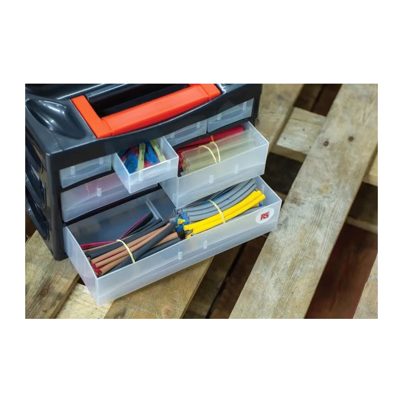 RS PRO Halogen Free Heat Shrink Tubing Kit, Assorted Colours, Polyolefin, Flame Retardant, RoHS Compliant, United 487-3852