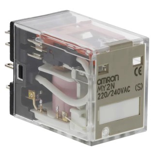 Omron DIN Rail Power Relay, 240V AC Coil, 10A Switching Current, DPDT MY2N AC220/240(S)