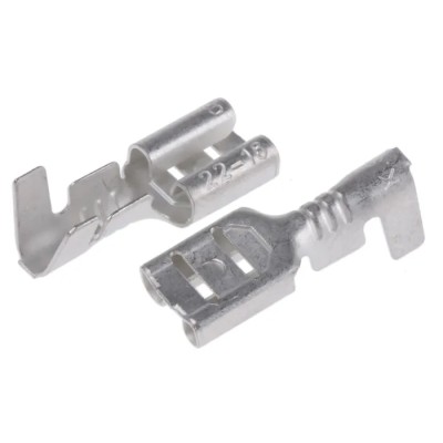 RS PRO Silver Uninsulated Female Spade Connector Crimp 4.8 x 0.8 mm Tab Size 22 AWG to 16 AWG 488-1241