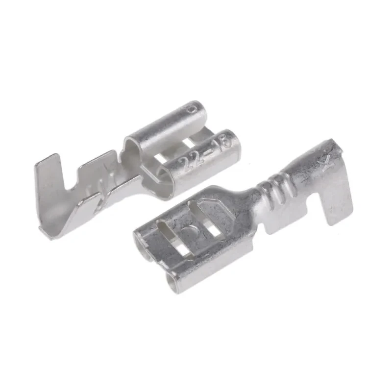RS PRO Silver Uninsulated Female Spade Connector Crimp 4.8 x 0.8 mm Tab Size 22 AWG to 16 AWG 488-1241