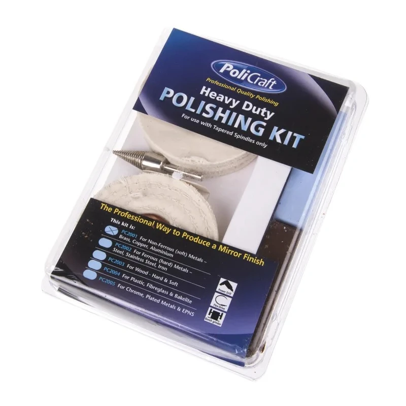 NEUTRAL Polishing Kit for Non-Ferrous Metals with Lustre, Cotton Mop, Rouge, White Stitched Mop 488-5580