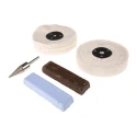 NEUTRAL Polishing Kit for Non-Ferrous Metals with Lustre, Cotton Mop, Rouge, White Stitched Mop 488-5580