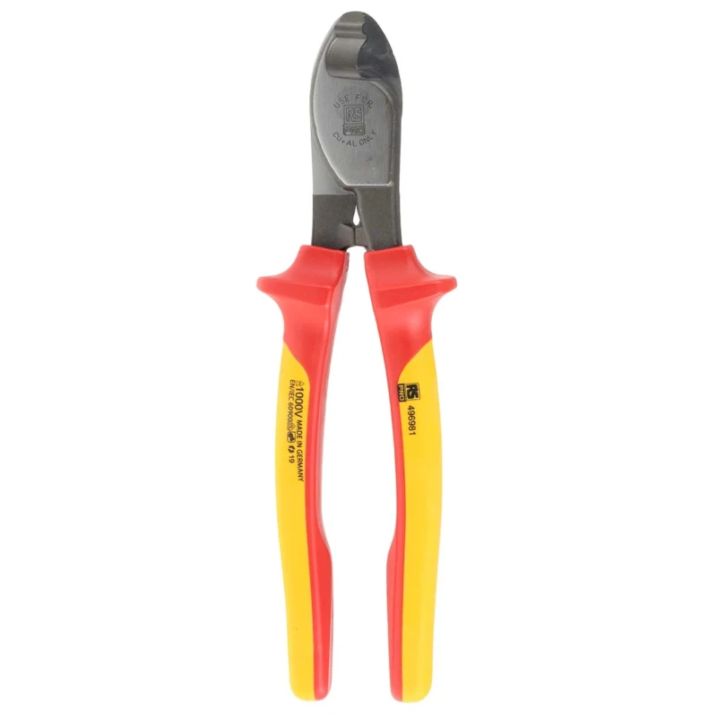RS PRO VDE/1000V Approved 210mm Flush Wire Cutter Steel Jaw with 2 Component Handle 496-981