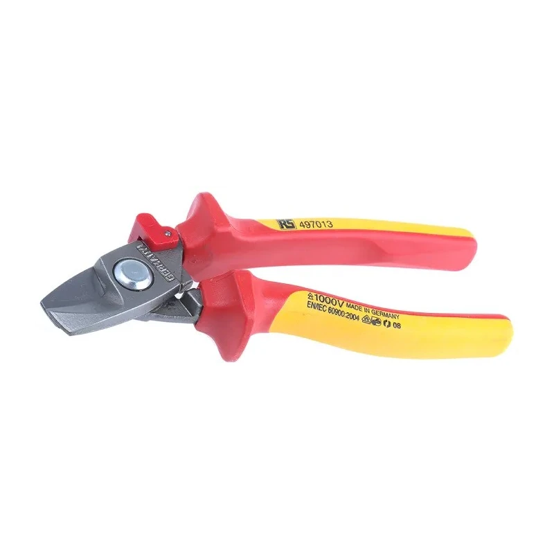RS PRO VDE/1000V Approved Flush Wire Cutter, Cable Cutter, 180mm Length, Steel Jaw, High Grade Steel Handle 497-013