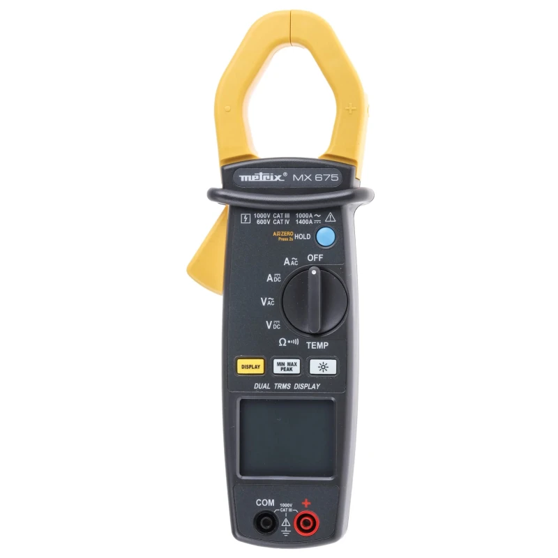 Metrix Clamp Meter with 1.4 kA DC Current, 1 kA AC Current, 1400 V DC, 1000 V AC, CAT IV, CAT III MX675