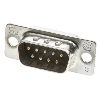 TE Connectivity AMPLIMITE HD-20 9 Way Straight 2.77 mm Pitch Panel Mount D-Sub Connector Male 5-747904-2