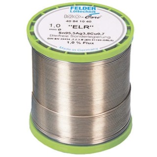 Felder Lottechnik Lead Free Solder Wire 1 mm Diameter, Rosin Based Flux, 217 °C Melting Point 40.841.020.1037