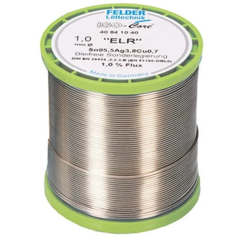 Felder Lottechnik Lead Free Solder Wire 1 mm Diameter, Rosin Based Flux, 217 °C Melting Point 40.841.020.1037