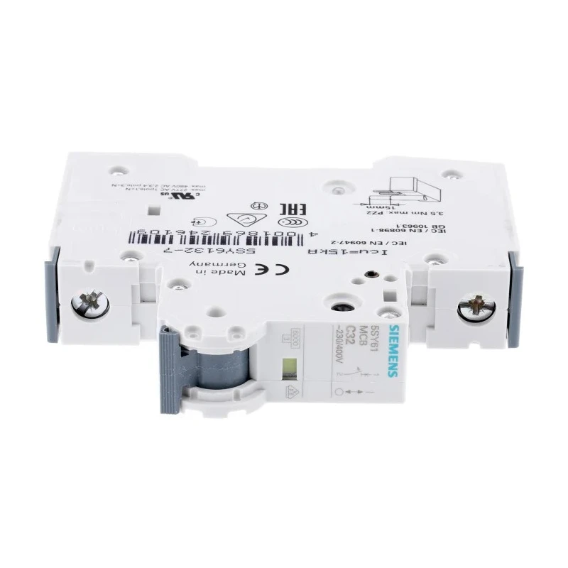 Siemens SENTRON Miniature Circuit Breaker 1-Pole 32A Type C 400V AC 6 kA Breaking Capacity 5SY6132-7