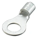 Nichifu Uninsulated Ring Terminal, M5 Stud Size, 16 AWG to 14 AWG Wire Size, Grey HC R2-5