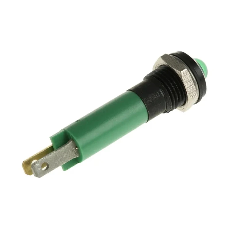 CML Innovative Technologies Green LED Panel Mount Indicator 8 mm, Solder Tab Termination, IP67, 24V 190413Z1