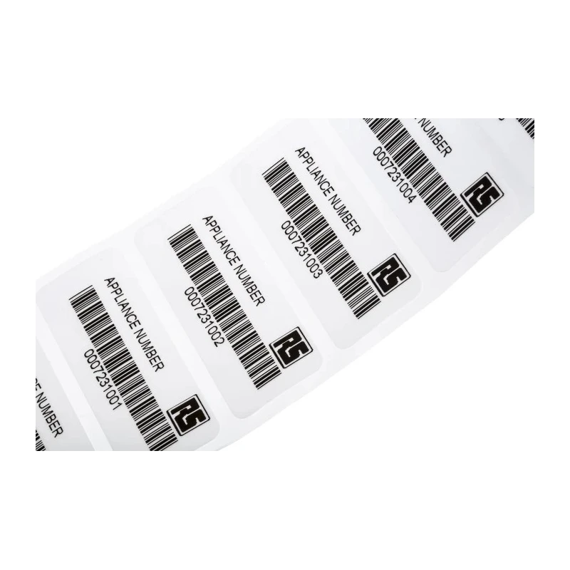 RS PRO White Black Print Label Roll 58 mm Width 58 mm, Laminated, Self-adhesive 497-498