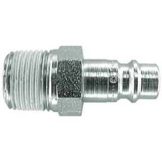 CEJN Steel Pneumatic Quick Connect Coupling Thread Size 3/8 in Male R Zinc Plated 16 bar Maximum Pressure 100°C 103105154