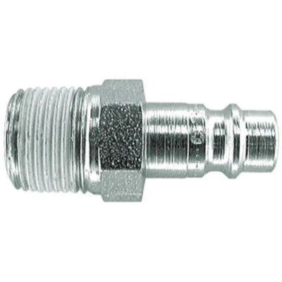 CEJN Steel Pneumatic Quick Connect Coupling Thread Size 3/8 in Male R Zinc Plated 16 bar Maximum Pressure 100°C 103105154