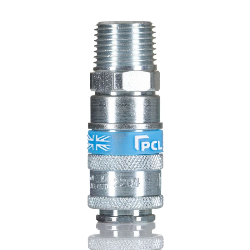 PCL Steel Pneumatic Quick Connect Coupling 1/2 in Male R Thread Single Action AC21JM