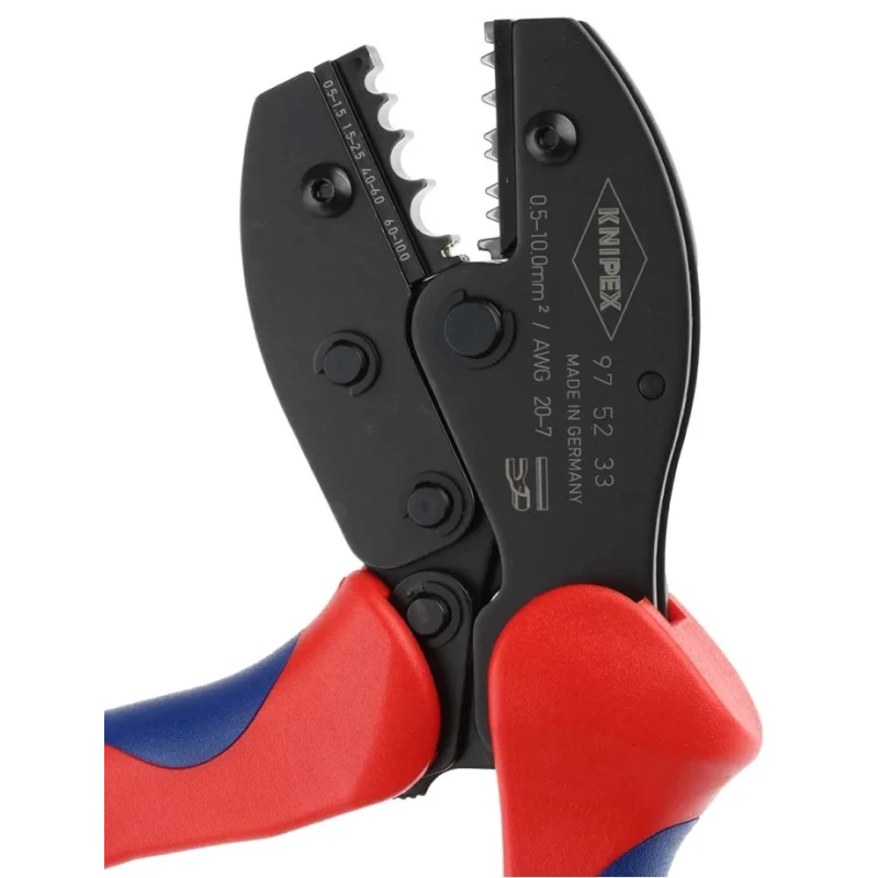 Knipex Precision Crimp Tool for Terminal 0.5 to 10 mm², 220mm Overall Length 97 52 33