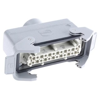 HARTING Heavy Duty Power Connector Panel Mount Screw Termination 24 Contacts 16A 500V Han E Female 09330242701+19300241732