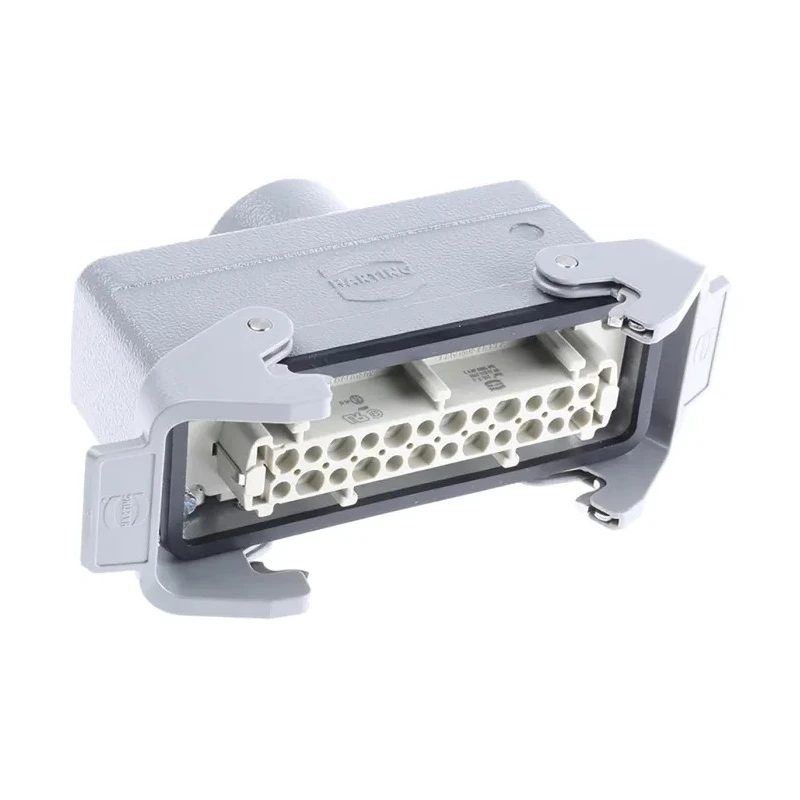 HARTING Heavy Duty Power Connector Panel Mount Screw Termination 24 Contacts 16A 500V Han E Female 09330242701+19300241732