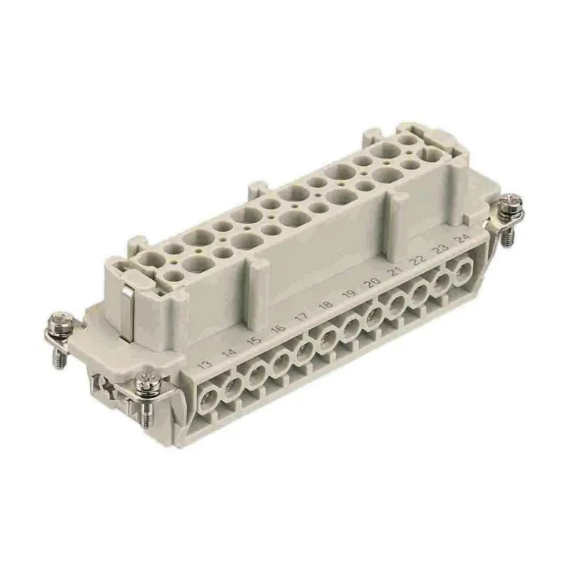 HARTING Heavy Duty Power Connector Panel Mount Screw Termination 24 Contacts 16A 500V Han E Female 09330242701+19300241732