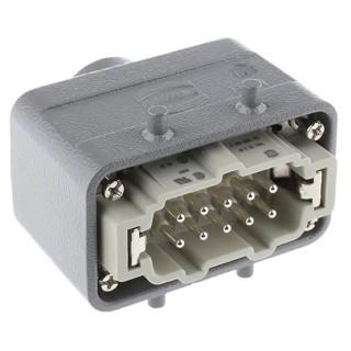 HARTING Heavy Duty Power Connector Panel Mount Screw Termination 10 Contacts 16A 500V Han E Male 09330102601+19300101420
