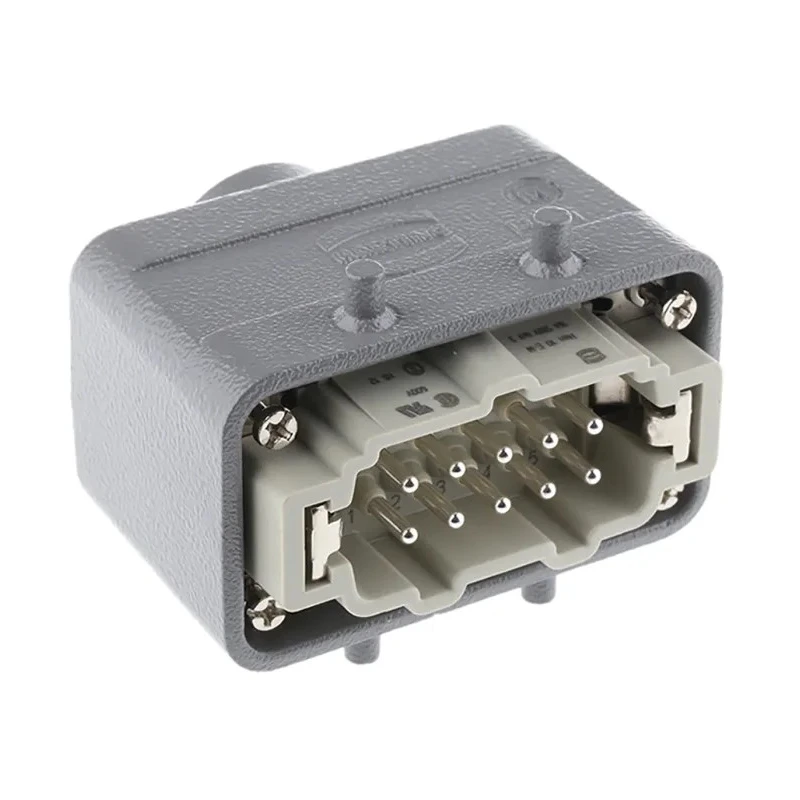 HARTING Heavy Duty Power Connector Panel Mount Screw Termination 10 Contacts 16A 500V Han E Male 09330102601+19300101420